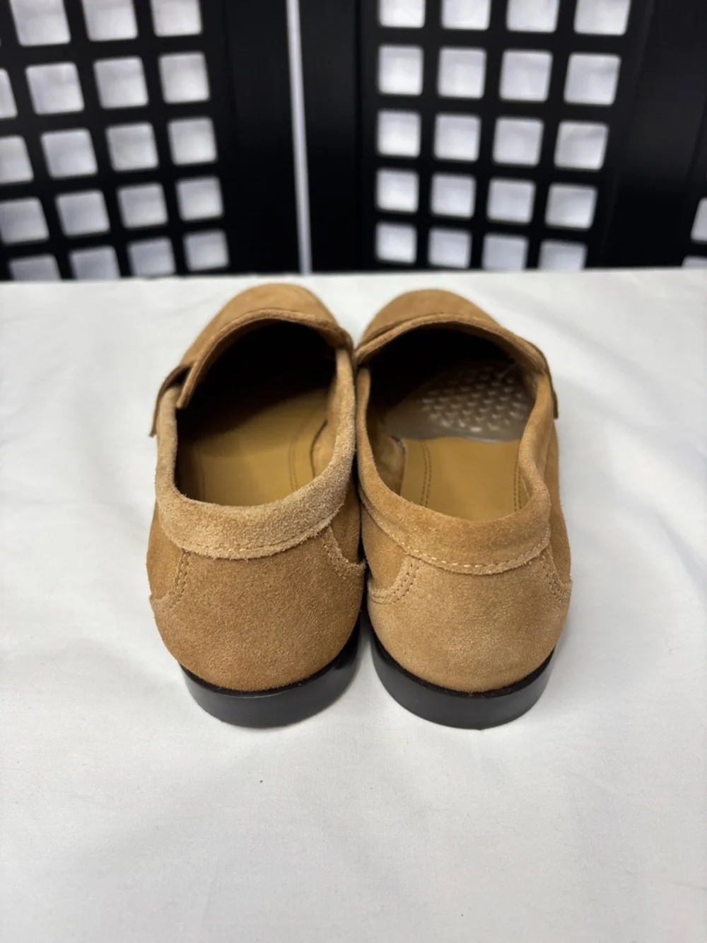 🤎 Zara Suede Penny Loafers Women's 5.5 Camel Beige Slip On Flats 🤎 - Picture 5 of 11
